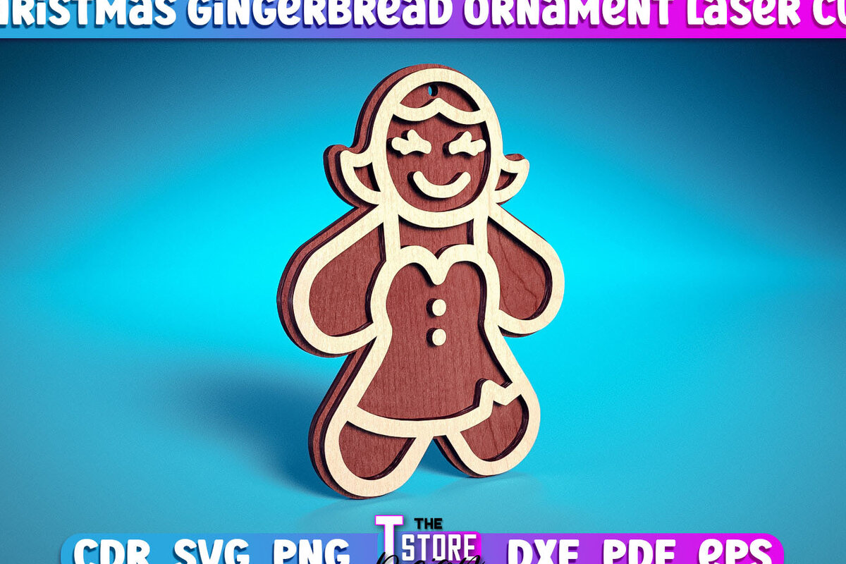 Intra απο ξύλο plywood 3mm-4mm πάχος Χριστουγεννιάτικο στολίδι με μελόψωμο με λέιζερ Δίασταση 8x8 cm INTRAFABR-72024044