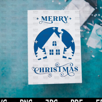 Intra απο ξύλο plywood 3mm-4mm πάχος Πρότυπο ευχετήριας κάρτας Χριστουγέννων Δίασταση 15x15 cm INTRAFABR-107961749 - Image 1