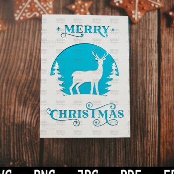 Intra απο ξύλο plywood 3mm-4mm πάχος Πρότυπο ευχετήριας κάρτας Χριστουγέννων Δίασταση 15x15 cm INTRAFABR-107961987 - Image 1