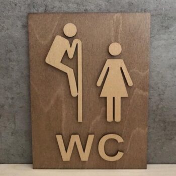 Intra απο ξύλο plywood 3mm-4mm πάχος – Ξύλινη επιθετική πινακίδα τουαλέτας 50x60 cm INTRAVECTRY-MY556242 - Image 1