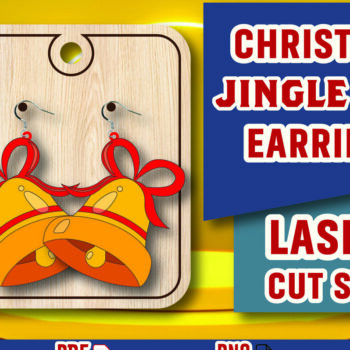 Intra απο ξύλο plywood 3mm-4mm πάχος Χριστουγεννιάτικα σκουλαρίκια Jingle Bell Δίασταση 3x3 cm INTRAFABR-107703988 - Image 1