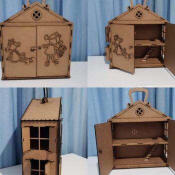 Intra απο ξύλο plywood 3mm-4mm πάχος – Φορητό Ξύλινο κουκλόσπιτο για μικρά κορίτσια 30x35 cm INTRAVECTRY-MY556245 - Image 1