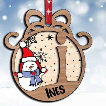 Intra απο ξύλο plywood 3mm-4mm πάχος Χριστουγεννιάτικο γράμμα I χιόνι στολίδι διακοπών Δίασταση 8x8 cm INTRAFABR-110525324 - Image 1