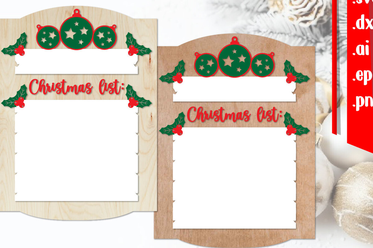 Intra απο ξύλο plywood 3mm-4mm πάχος Χριστουγεννιάτικος πίνακας λίστας | Χριστουγεννιάτικος πίνακας ευχών Δίασταση 6x8 cm INTRAFABR-110090138