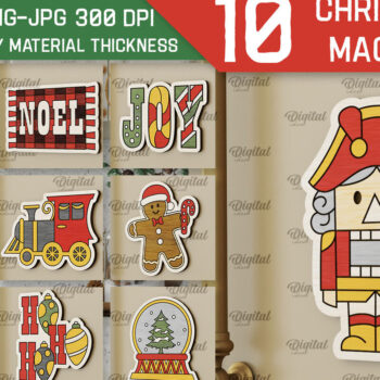 Intra απο ξύλο plywood 3mm-4mm πάχος κοπής με λέιζερ Χριστουγεννιάτικων μαγνητών Δίασταση 15x15 cm INTRAFABR-104689149 - Image 1