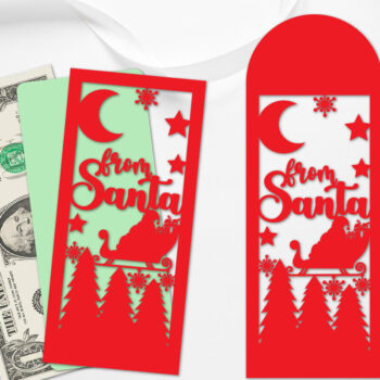 Intra απο ξύλο plywood 3mm-4mm πάχος Χριστουγεννιάτικο χαρτοκόψιμο φάκελος χρημάτων Δίασταση 30x20 cm INTRAFABR-111277785 - Image 1