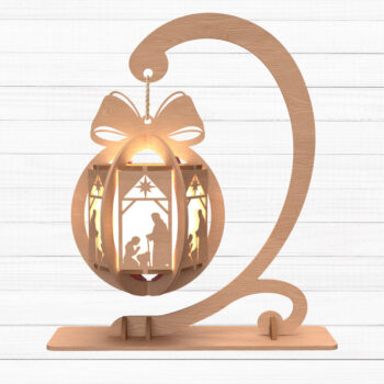 Intra απο ξύλο plywood 3mm-4mm πάχος Χριστουγεννιάτικο Φανάρι με βάση Δίασταση 30x20 cm INTRAFABR-109860421 - Image 1