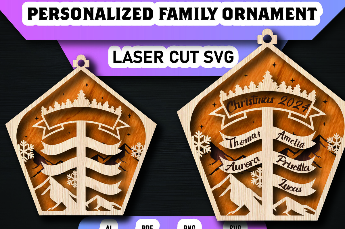 Intra απο ξύλο plywood 3mm-4mm πάχος Χριστουγεννιάτικο Οικογενειακό Στολίδι Βόρειου Πόλου Δίασταση 8x8 cm INTRAFABR-105339471