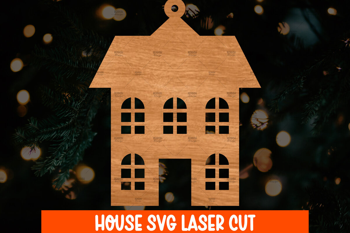 Intra απο ξύλο plywood 3mm-4mm πάχος Χριστουγεννιάτικο Στολίδι Κτίριο κομμένο Δίασταση 8x8 cm INTRAFABR-108110447