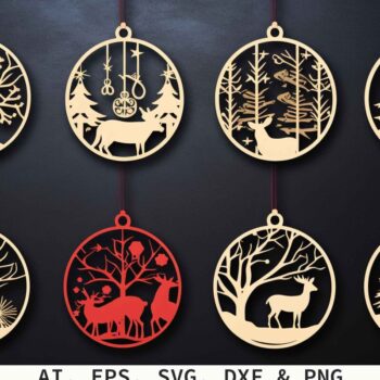 Intra απο ξύλο plywood 3mm-4mm πάχος Χριστουγεννιάτικο στολίδι κοπής με λέιζερ Δίασταση 4x4 cm INTRAFABR-80126017 - Image 1