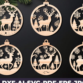 Intra απο ξύλο plywood 3mm-4mm πάχος Χριστουγεννιάτικο στολίδι Δίασταση 8x8 cm INTRAFABR-107637019 - Image 1