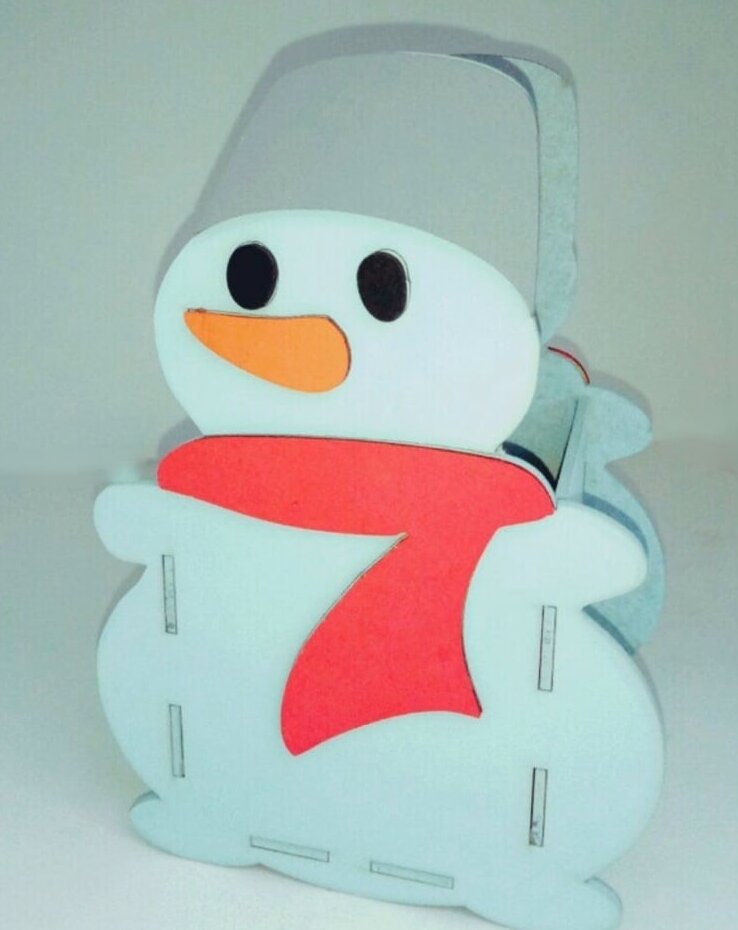 Intra απο ξύλο plywood 3mm-4mm πάχος – ξύλο προτύπου κοπής με λέιζερ θήκη μολυβιού Snowman 30x35 cm INTRAVECTRY-MY558454