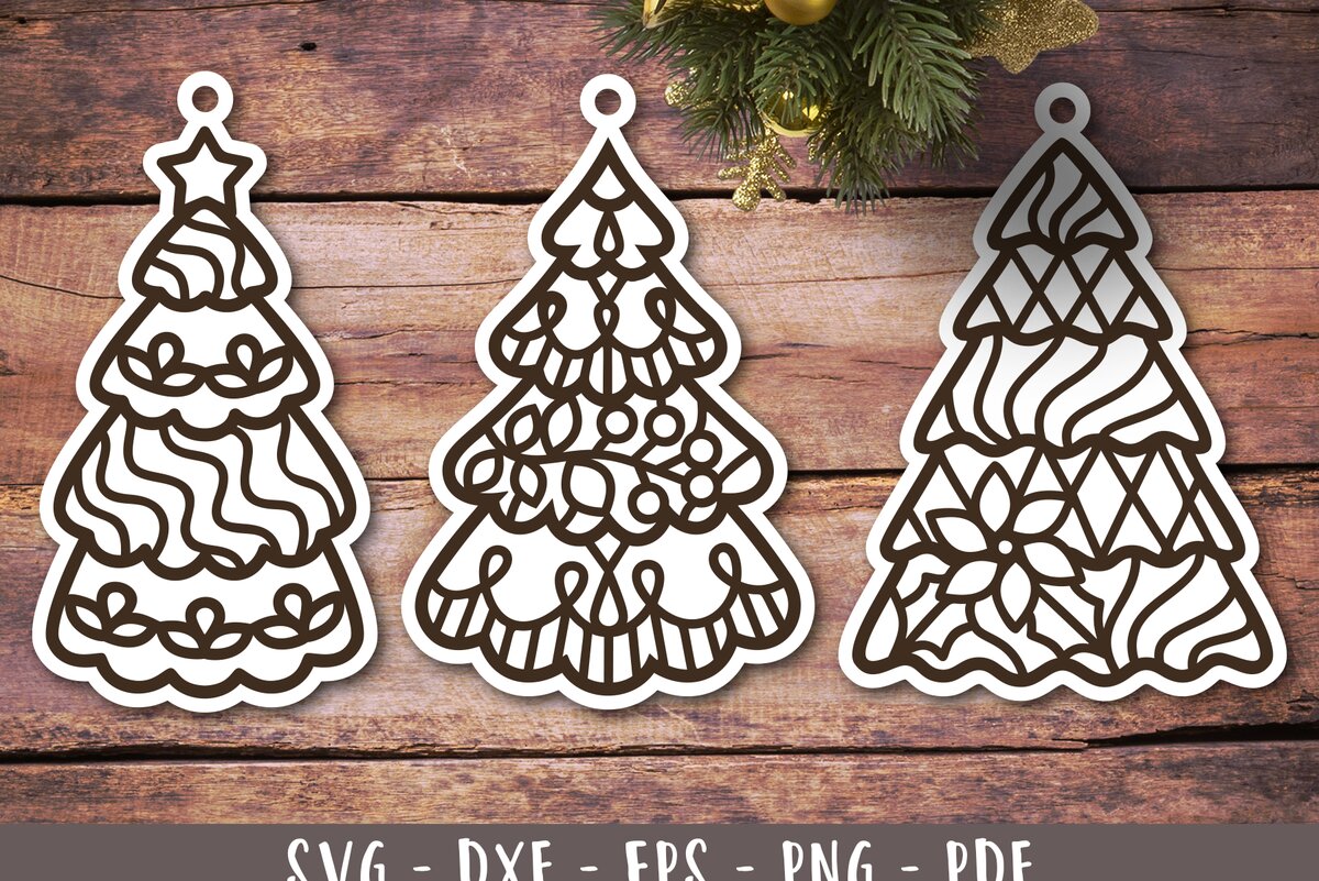 Intra απο ξύλο plywood 3mm-4mm πάχος Χριστουγεννιάτικο Στολίδι | Χριστουγεννιάτικο δέντρο Δίασταση 8x8 cm INTRAFABR-110683135