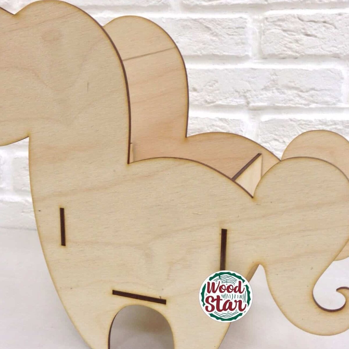 Intra απο ξύλο plywood 3mm-4mm πάχος – ξύλο θήκης στυλό σε σχήμα αλόγου Unicorn 12x15 cm INTRAVECTRY-MY558457 - Image 1