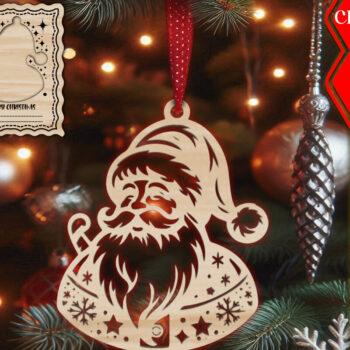 Intra απο ξύλο plywood 3mm-4mm πάχος Χριστουγεννιάτικο στολίδι με κάρτα  C Δίασταση 8x8 cm INTRAFABR-107930585 - Image 1