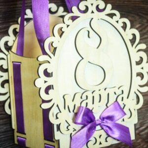 Intra απο ξύλο plywood 3mm-4mm πάχος – ξύλο Ξύλινου κουτιού για την Ημέρα της Γυναίκας Floral Pattern 8 Μαρτίου 12x15 cm INTRAVECTRY-MY556274