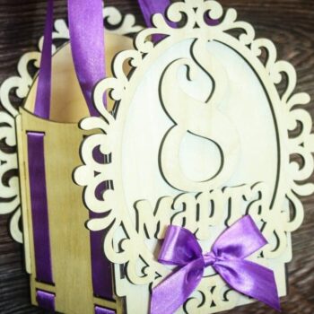 Intra απο ξύλο plywood 3mm-4mm πάχος – ξύλο Ξύλινου κουτιού για την Ημέρα της Γυναίκας Floral Pattern 8 Μαρτίου 20x25 cm INTRAVECTRY-MY556887 - Image 1