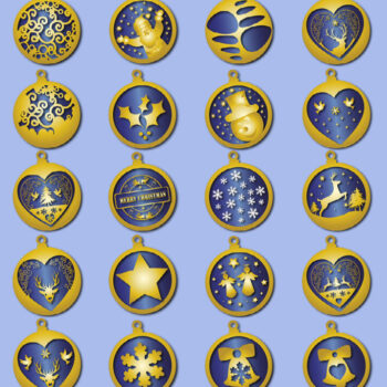 Intra απο ξύλο plywood 3mm-4mm πάχος Χριστουγεννιάτικα στολίδια Δίασταση 8x8 cm INTRAFABR-19904686 - Image 1