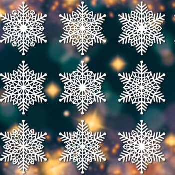 Intra απο ξύλο plywood 3mm-4mm πάχος με χριστουγεννιάτικα στολίδια Snowflake 74 Δίασταση 8x8 cm INTRAFABR-77831569 - Image 1