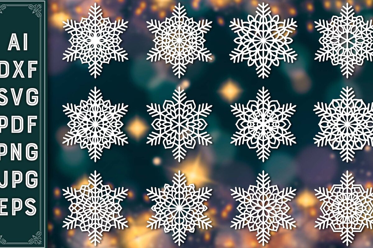 Intra απο ξύλο plywood 3mm-4mm πάχος Χριστουγεννιάτικα στολίδια νιφάδας χιονιού 75 Δίασταση 8x8 cm INTRAFABR-77831746