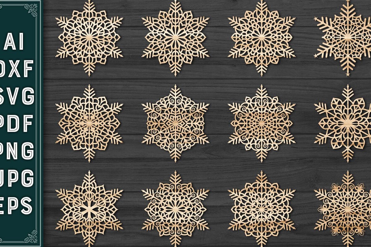 Intra απο ξύλο plywood 3mm-4mm πάχος Χριστουγεννιάτικα στολίδια νιφάδας χιονιού 89 Δίασταση 8x8 cm INTRAFABR-78026963