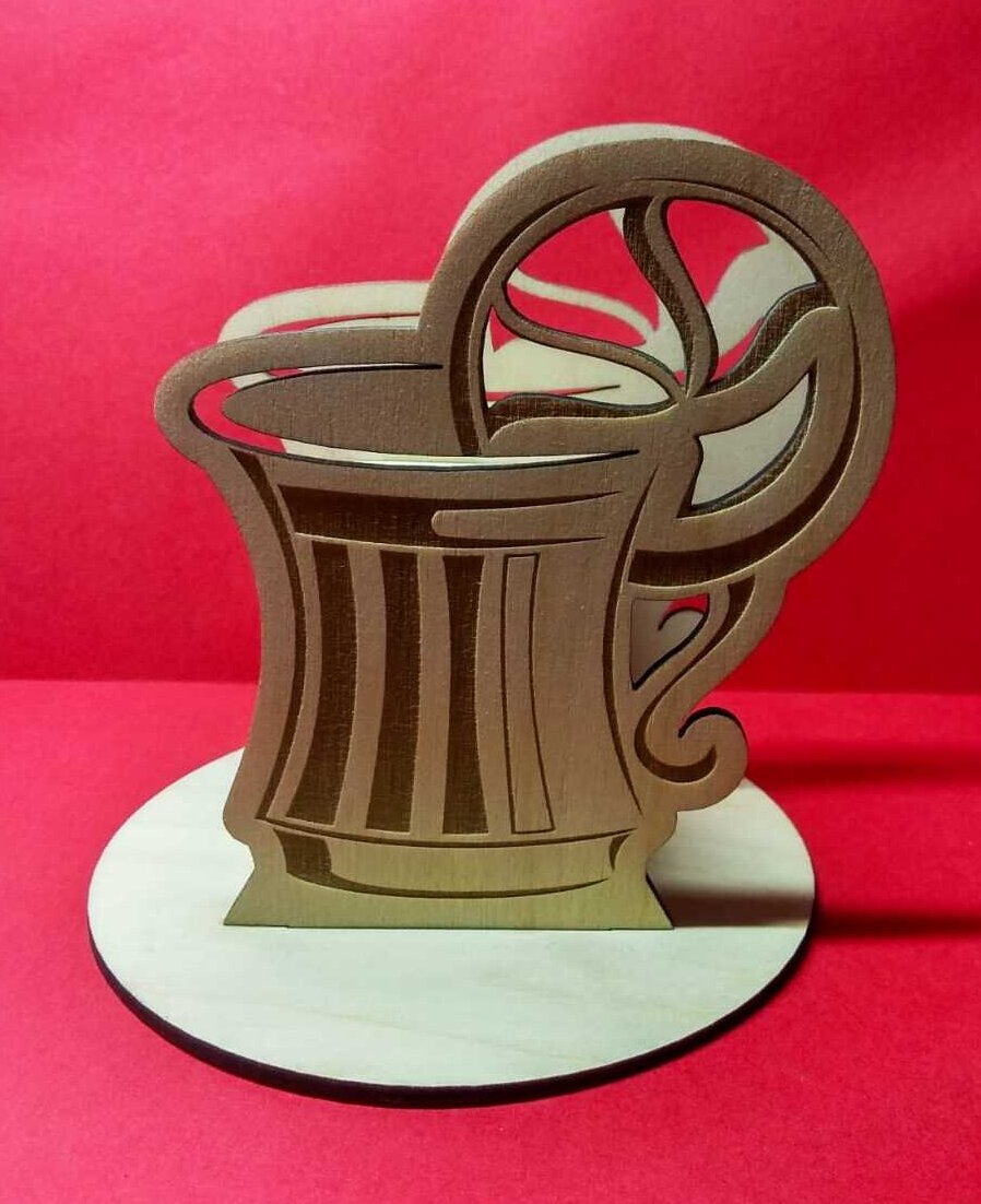 Intra απο ξύλο plywood 3mm-4mm πάχος – ξύλο μολυβιού και κάρτας σε σχήμα κυπέλλου 45x50 cm INTRAVECTRY-MY558462