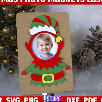 Intra απο ξύλο plywood 3mm-4mm πάχος Χριστουγεννιάτικο Photo Magnet | Ιδέα δώρου | CNC Δίασταση 15x15 cm INTRAFABR-108316652 - Image 1