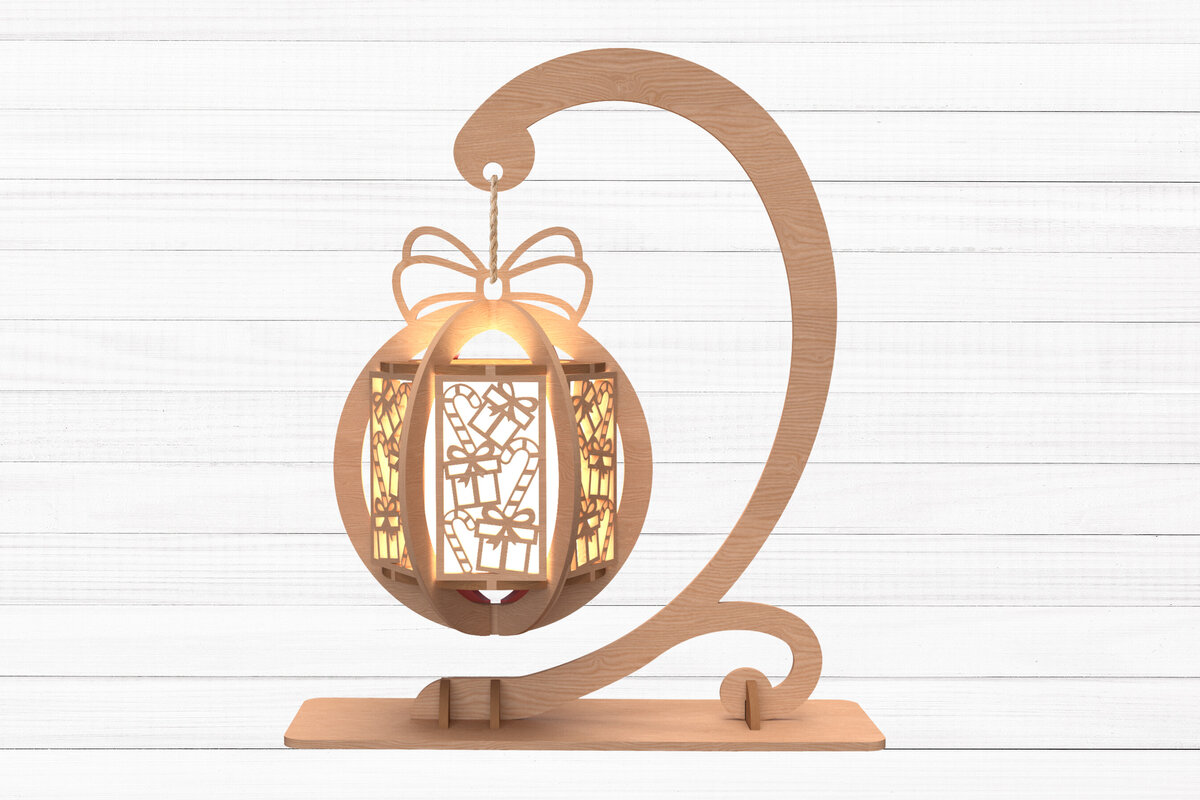 Intra απο ξύλο plywood 3mm-4mm πάχος Χριστουγεννιάτικα δώρα Φανάρι με βάση Δίασταση 30x20 cm INTRAFABR-109860415