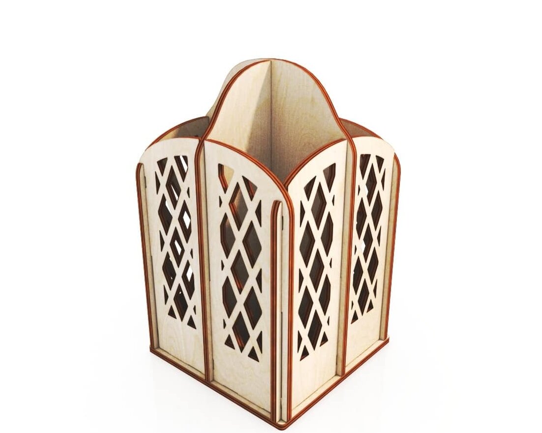 Intra απο ξύλο plywood 3mm-4mm πάχος – Διαιρούμενο ξύλο Organizer θήκης μολυβιού και πινέλου 20x20 cm INTRAVECTRY-MY558466