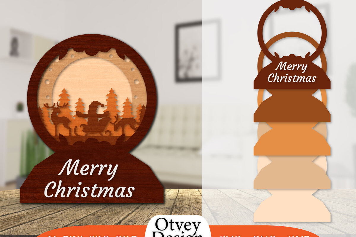 Intra απο ξύλο plywood 3mm-4mm πάχος Χριστουγεννιάτικο έλκηθρο 3D  Δίασταση 30x20 cm INTRAFABR-110790577