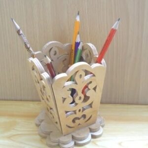 Intra απο ξύλο plywood 3mm-4mm πάχος – Διακοσμητικό Ξύλινο Μολυβοθήκη Βουρτσοθήκη 20x25 cm INTRAVECTRY-MY556284