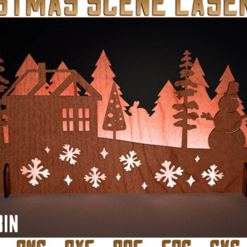 Intra απο ξύλο plywood 3mm-4mm πάχος Χριστουγεννιάτικη Σκηνή |Χριστούγεννα Δίασταση 15x15 cm INTRAFABR-73286721 - Image 1