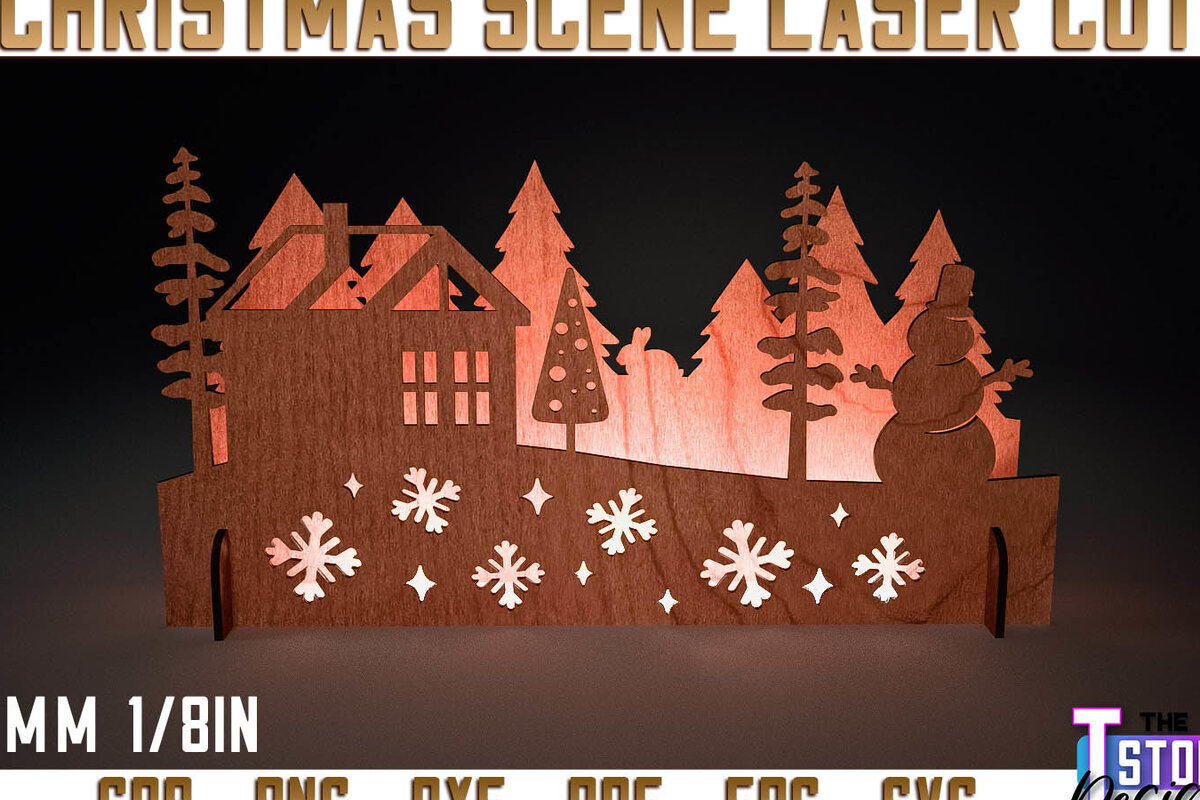 Intra απο ξύλο plywood 3mm-4mm πάχος Χριστουγεννιάτικη Σκηνή |Χριστούγεννα Δίασταση 15x15 cm INTRAFABR-73286721