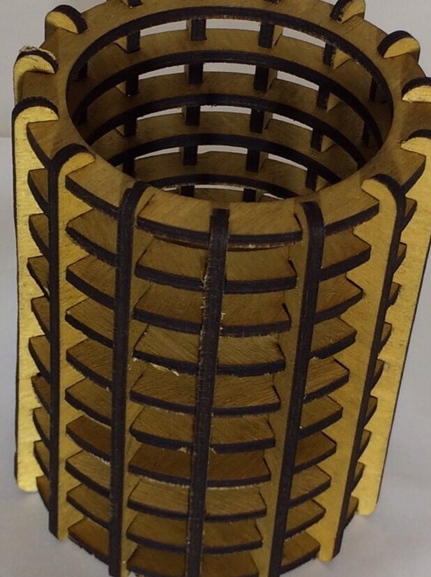 Intra απο ξύλο plywood 3mm-4mm πάχος – Στρογγυλή Ξύλινη θήκη για μολύβι 10x10 cm INTRAVECTRY-MY556288