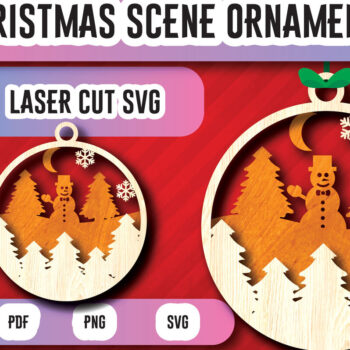 Intra απο ξύλο plywood 3mm-4mm πάχος Χριστουγεννιάτικα στολίδια σκηνής με λέιζερ Δίασταση 8x8 cm INTRAFABR-104752743 - Image 1