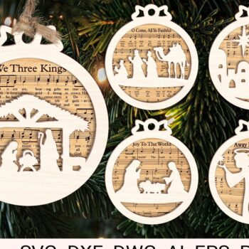 Intra απο ξύλο plywood 3mm-4mm πάχος Χριστουγεννιάτικες Παρτιτούρες Στολίδια Δίασταση 8x8 cm INTRAFABR-111756216 - Image 1