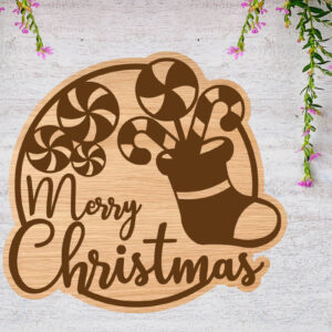 Intra απο ξύλο plywood 3mm-4mm πάχος Χριστουγεννιάτικη πινακίδα 6 | Χριστουγεννιάτικη Δίασταση 30x20 cm INTRAFABR-85107583