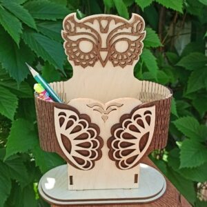 Intra απο ξύλο plywood 3mm-4mm πάχος – ξύλο μολυβιού Living Hinge Owl 35x40 cm INTRAVECTRY-MY556308