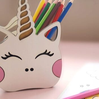 Intra απο ξύλο plywood 3mm-4mm πάχος – Μολυβοθήκη Unicorn Box για κορίτσια ξύλο 12x15 cm INTRAVECTRY-MY556309 - Image 1