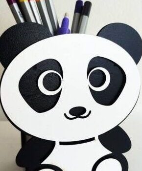 Intra απο ξύλο plywood 3mm-4mm πάχος – Χαριτωμένο Panda Stand Box for Kids ξύλο 30x35 cm INTRAVECTRY-MY558492 - Image 1