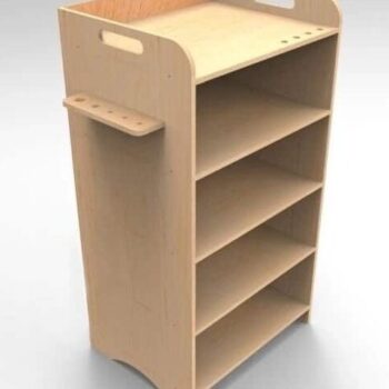 Intra απο ξύλο plywood 3mm-4mm πάχος – Ξύλινη σχάρα αποθήκευσης γραφείου 5 επιπέδων με ξύλο λαβών 40x45 cm INTRAVECTRY-MY556316 - Image 1