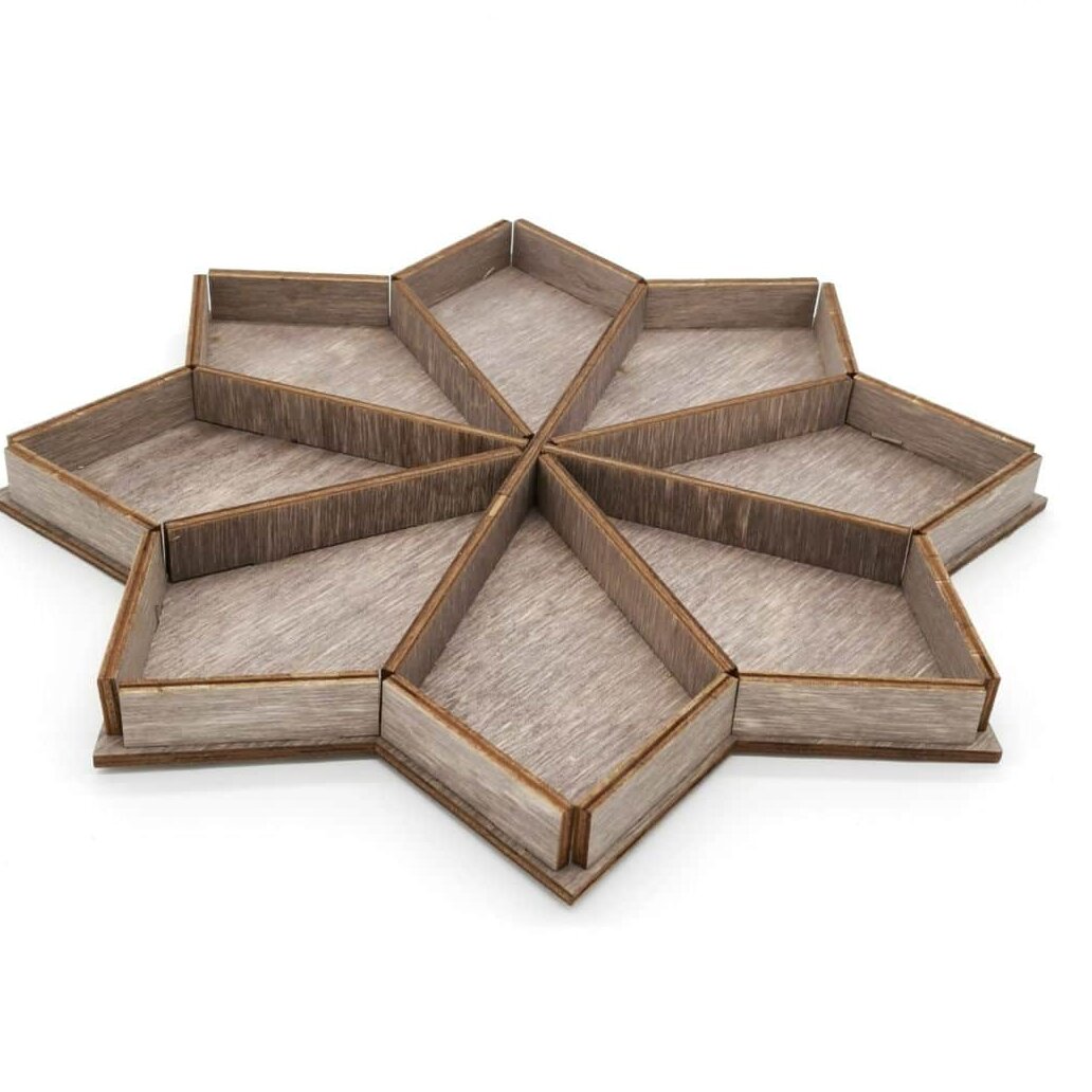 Intra απο ξύλο plywood 3mm-4mm πάχος – ξύλο Οκτάγραμμα Διαιρεμένου δίσκου σερβιρίσματος 35x40 cm INTRAVECTRY-MY559107