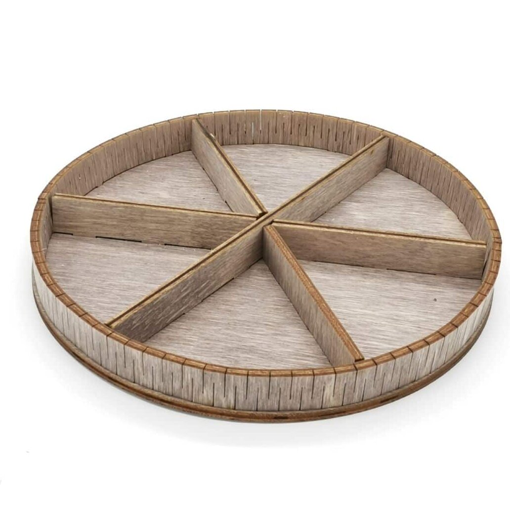 Intra απο ξύλο plywood 3mm-4mm πάχος – Κυκλικός Διακοσμητικός Δίσκος με Λίμα Διαμερισμάτων 30x30 cm INTRAVECTRY-MY559113