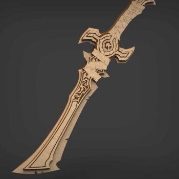 Intra απο ξύλο plywood 3mm-4mm πάχος – ξύλο Ξύλινο Σπαθί Fantasy 15x15 cm INTRAVECTRY-MY556336 - Image 1