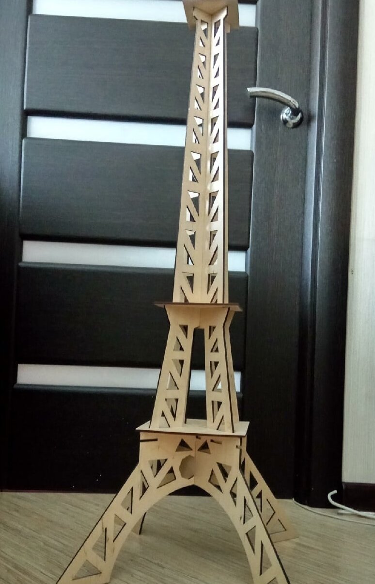 Intra απο ξύλο plywood 3mm-4mm πάχος – Μινιατούρα Ξύλινο ξύλο Μοντέλου Πύργου του Άιφελ 45x50 cm INTRAVECTRY-MY561576