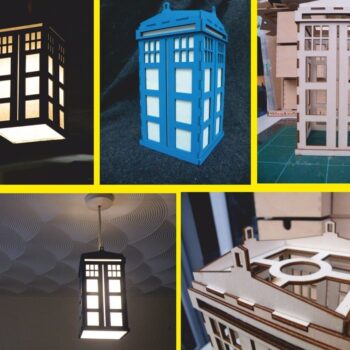 Intra απο ξύλο plywood 3mm-4mm πάχος – Κρεμαστό φωτιστικό Tardis Night Light Shade File 15x20 cm INTRAVECTRY-MY557991 - Image 1