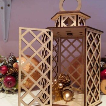 Intra απο ξύλο plywood 3mm-4mm πάχος – ξύλο Lattice Pattern Lantern Light Box 50x60 cm INTRAVECTRY-MY556381 - Image 1