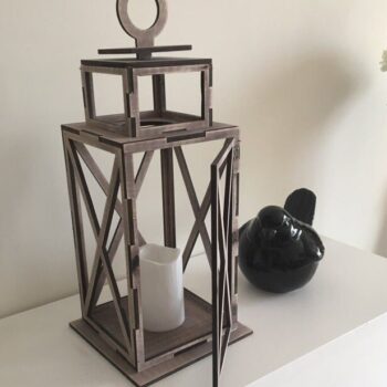 Intra απο ξύλο plywood 3mm-4mm πάχος – Κηροπήγιο Φανάρι X Shape File 35x40 cm INTRAVECTRY-MY556382 - Image 1