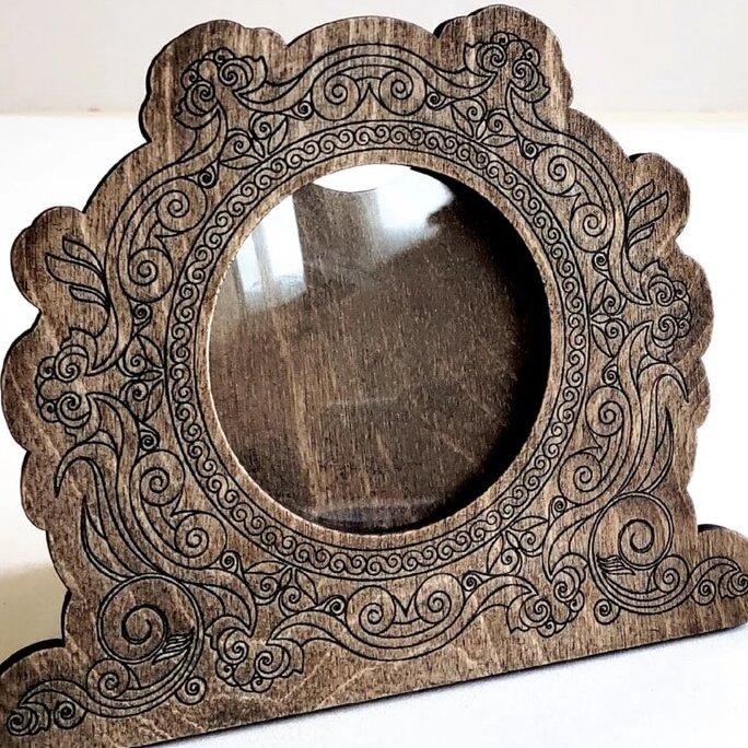 Intra απο ξύλο plywood 3mm-4mm πάχος – Διακοσμητικό Χαραγμένο Στρογγυλό Ξύλινο Κορνίζα 6mm ξύλο 40x40 cm INTRAVECTRY-MY556399