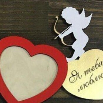 Intra απο ξύλο plywood 3mm-4mm πάχος – Κορνίζα Καρδιά με Χαρακτική Ονομάτων ξύλο Δώρου Γάμου 12x15 cm INTRAVECTRY-MY558118 - Image 1